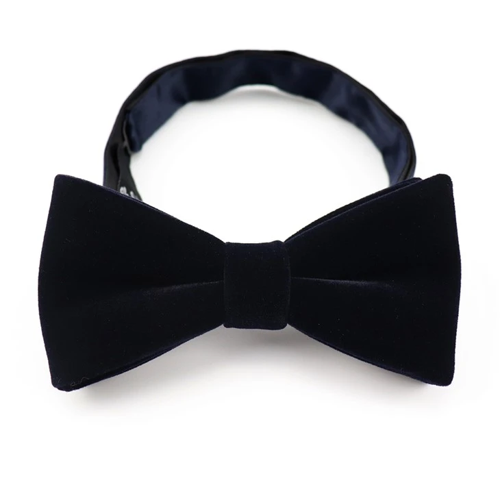 Navy Blue Velvet Bow Tie