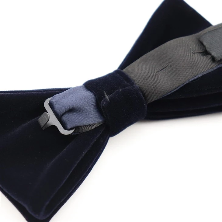 Dark Blue Velvet Bow Tie